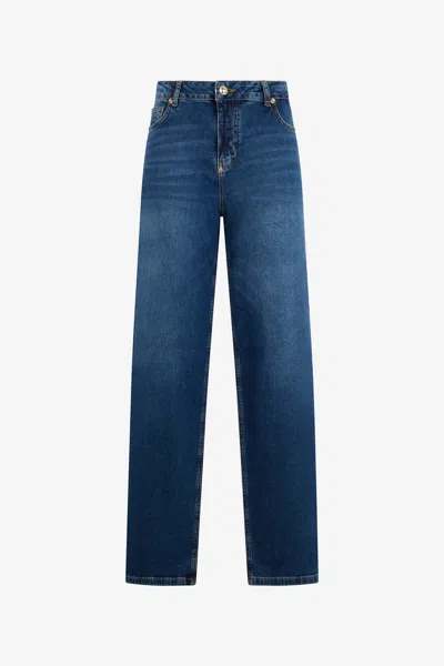 Roberto Cavalli Blue Jeans Trousers With Monogram Rc