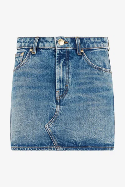 Roberto Cavalli Blue Denim Mini Skirt