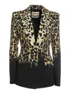 Roberto Cavalli Queen Of Sicily Print Blazer In Black
