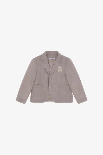 Roberto Cavalli Blazer With Monogram Rc In Light Brown
