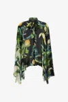 Roberto Cavalli Blouse With Lemon Print In Black