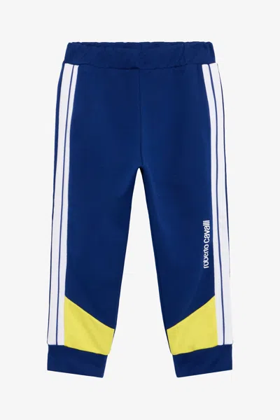 Roberto Cavalli Blue Color-block Jogging Trousers