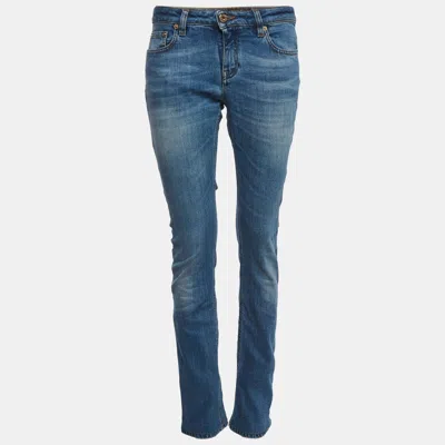 Pre-owned Roberto Cavalli Blue Denim Straight Fit Jeans S/waist 28"