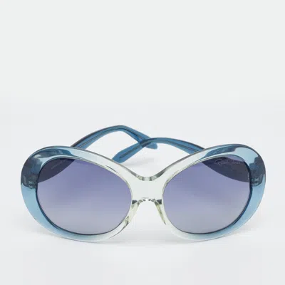 Pre-owned Roberto Cavalli Blue Full Moon 734s Frame Oversized Sunglasses