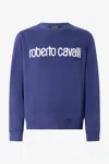 Roberto Cavalli Blue Sweatshirt With Logo