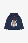 Roberto Cavalli Blue Sweatshirt With Tiger Print In Blue