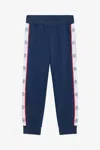 Roberto Cavalli Blue Track Pants With Rc Monogram In Brown