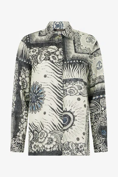 Roberto Cavalli Bandana Print Blouse In Blue
