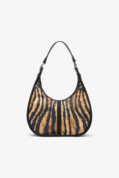 Roberto Cavalli Bologna Medium Bag In Light Brown/black