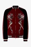 Roberto Cavalli Dragon-embroidered Bomber Jacket In Red