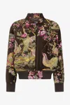 Roberto Cavalli Bomber Jacket With Natural Landscape In Brown