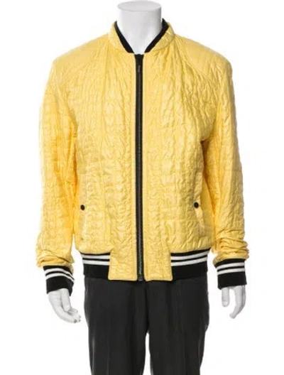 Pre-owned Roberto Cavalli Bomber Jacket In Yellow