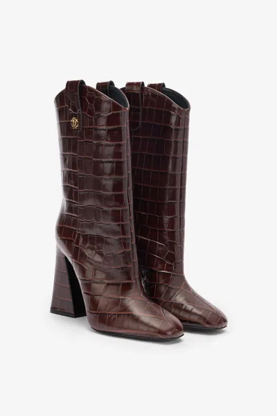 Roberto Cavalli Boots With Rc Logo In Brown