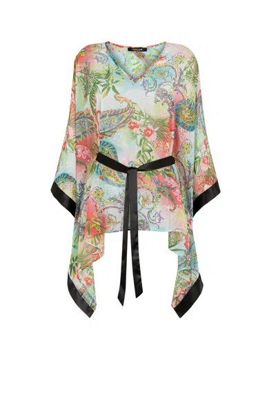 Roberto Cavalli Botanical-print Kaftan Dress In Green