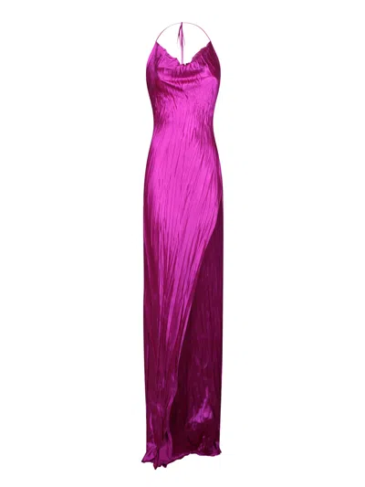 Roberto Cavalli Bougainvillea Fuchsia Long Slip Dress