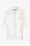 Roberto Cavalli Bowling Shirt With Floral Pattern In White