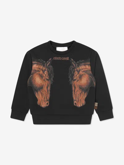 ROBERTO CAVALLI ROBERTO CAVALLI BOYS HORSES SWEATSHIRT