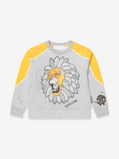 Roberto Cavalli Kids' Boys Lion Sweatshirt In Grey