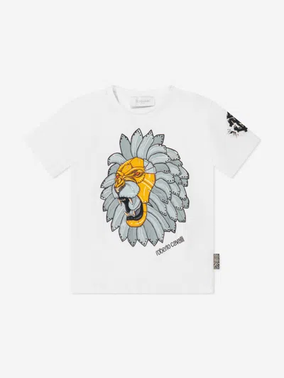 Roberto Cavalli Kids' Boys Lion T-shirt In White