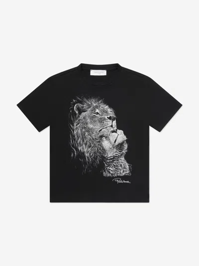 Roberto Cavalli Babies'  Boys Lions T-shirt In Black