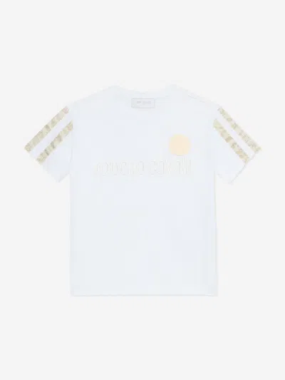 Roberto Cavalli Babies'  Boys Logo Print T-shirt In White