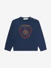 Roberto Cavalli Logo-embroidered Cotton Sweatshirt In Blue