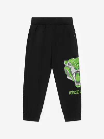 Roberto Cavalli Babies' Boys Tiger Joggers In Black