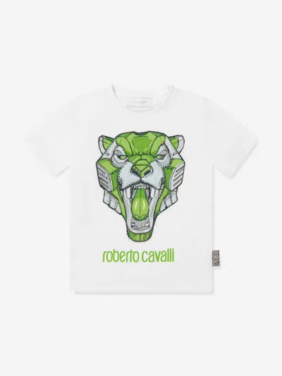 Roberto Cavalli Kids' Boys Tiger T-shirt In White