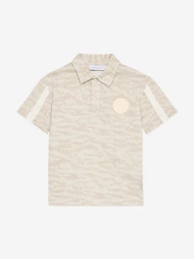Roberto Cavalli Kids'  Boys Zebra Print Polo Shirt In Beige