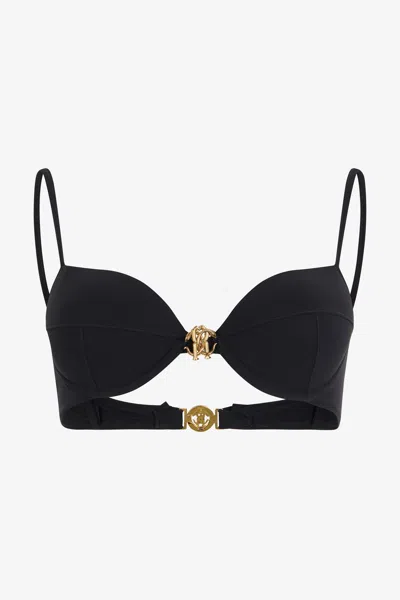 Roberto Cavalli Bra With Logo Detail In Black