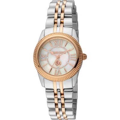 Roberto Cavalli Bracelet Watch, 28mm In Two Tone Silver & Rose Gold