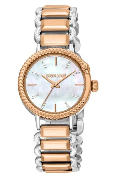 Roberto Cavalli Bracelet Watch, 30mm In Two Tone Silver And Rose Gold