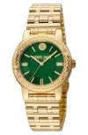 Roberto Cavalli Bracelet Watch, 32mm In Gold Green
