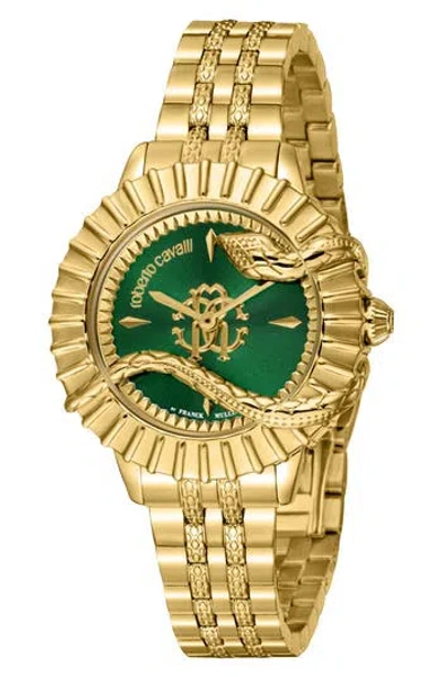 Roberto Cavalli By Franck Muller Bracelet Watch, 33mm In Gold