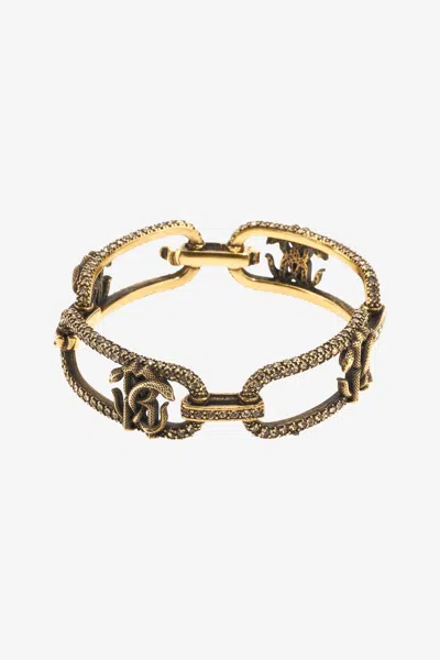 Roberto Cavalli Bracelet With Monogram Rc In Metallic