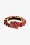 Roberto Cavalli Bracelet With Snake And Crystals In Red