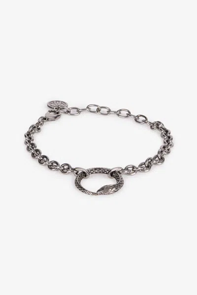 Roberto Cavalli Bracelet With Snake Charm In Silver