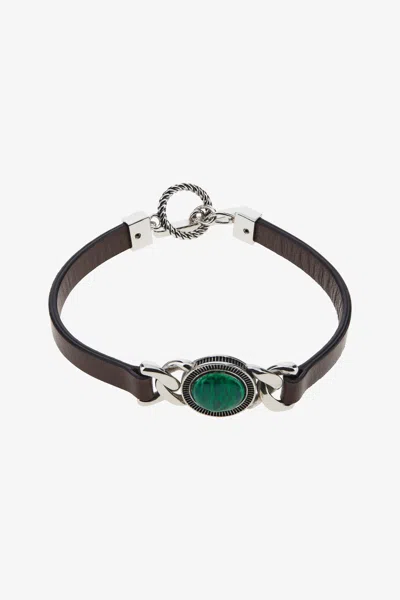 Roberto Cavalli Bracelet With Stone In Brown