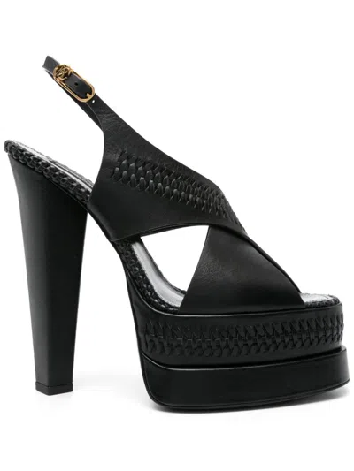 Roberto Cavalli Braid-detailing Platform Sandals In 05051 Black