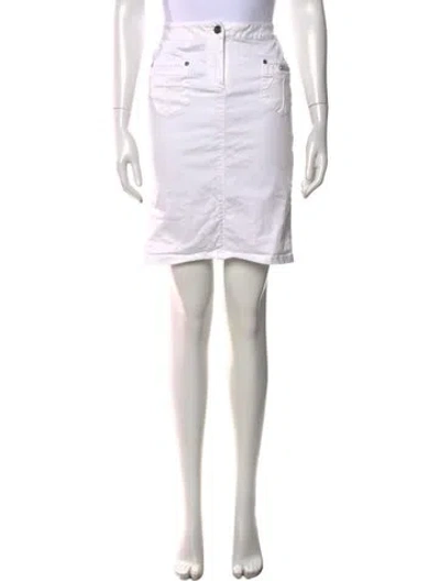 Pre-owned Roberto Cavalli Braided Accents Knee-length Skirt In White