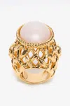 Roberto Cavalli Braided Design And Resin Ring In Gold