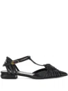 Roberto Cavalli Braided-embellihment Flat Pumps In Black
