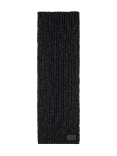 Roberto Cavalli Branded-tag Scarf In Black