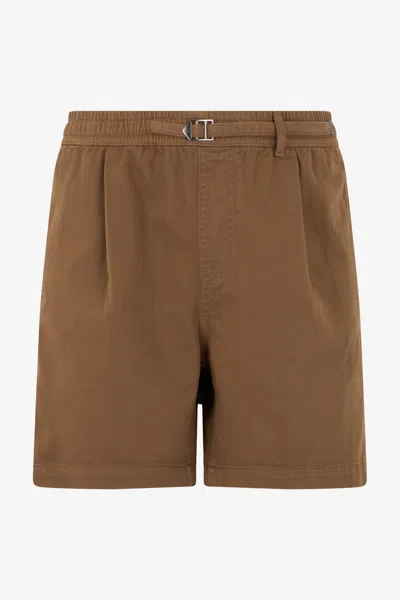Roberto Cavalli Pleated Belted Shorts In Brown