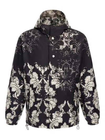Roberto Cavalli Broccato-print Jacket In Black