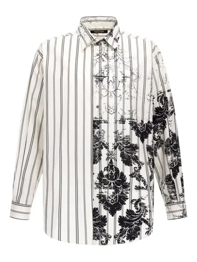 ROBERTO CAVALLI BROCCATO-PRINT STRIPED SHIRT