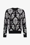 Roberto Cavalli Broccato Print Sweater In Black