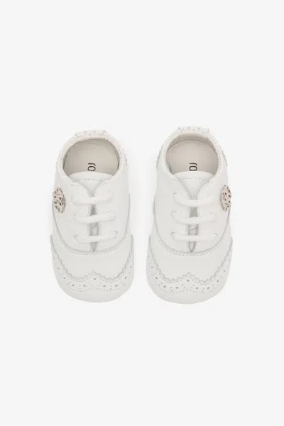 Roberto Cavalli Babies' Brogue Lace-up Loafers In White