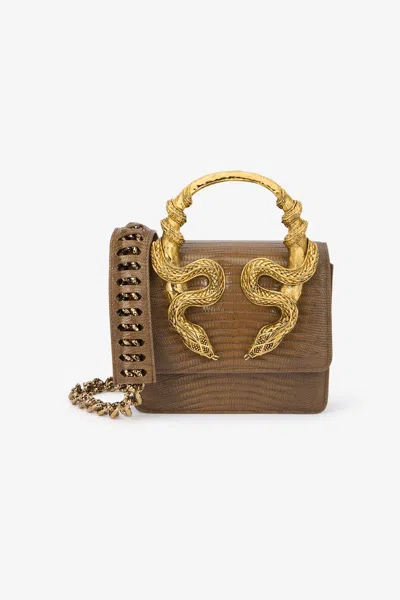 ROBERTO CAVALLI TASCHE IN BRAUN MIT SCHLANGEN