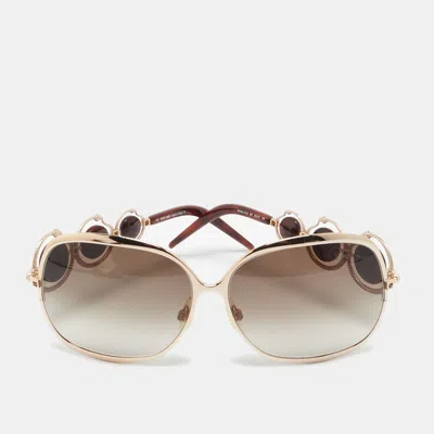 Pre-owned Roberto Cavalli Brown Gradient Corallo 441s Oversized Sunglasses